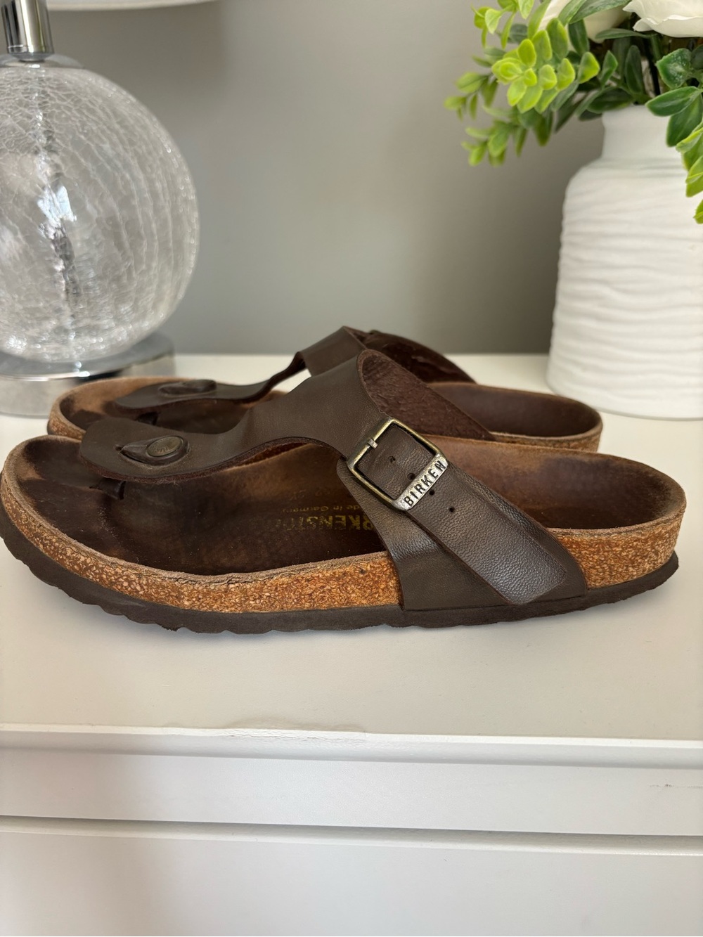 Birkenstock Gizeh Dark Brown Birko-Flor Thong Sandals | EU 38 - Picture 3 of 9